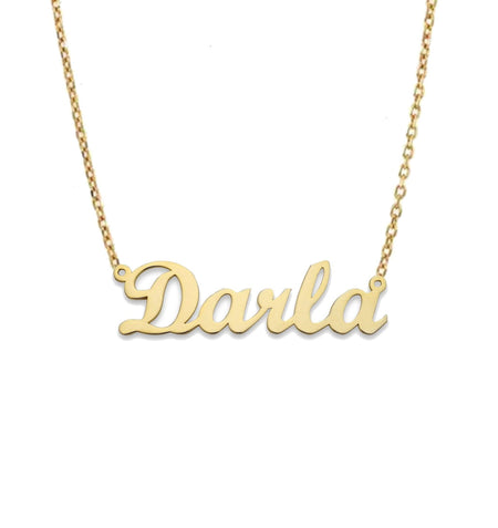 Classic Style Gold Nameplate Jewelry Necklace