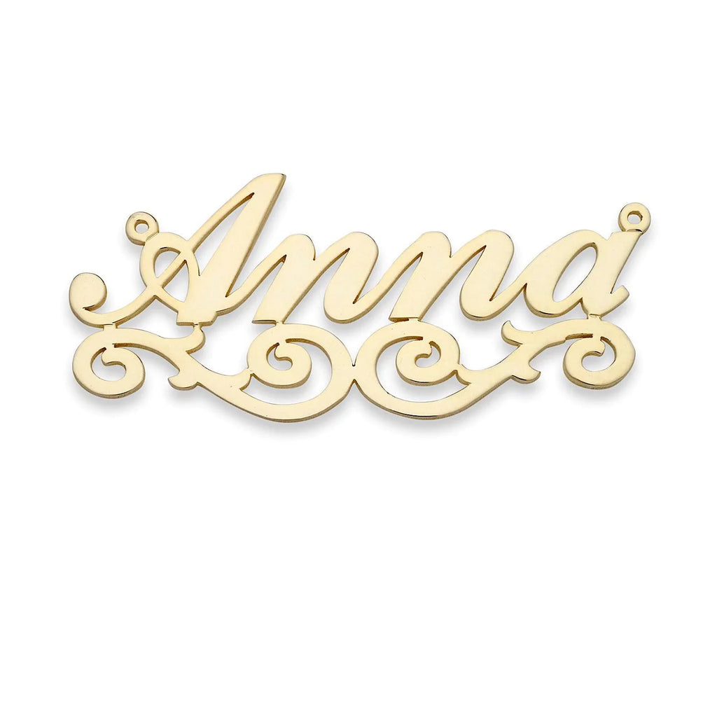 Introducing the Fancy Script Gold Jewelry Nameplate Necklace – a must-have for any fashion-savvy bargain hunter!