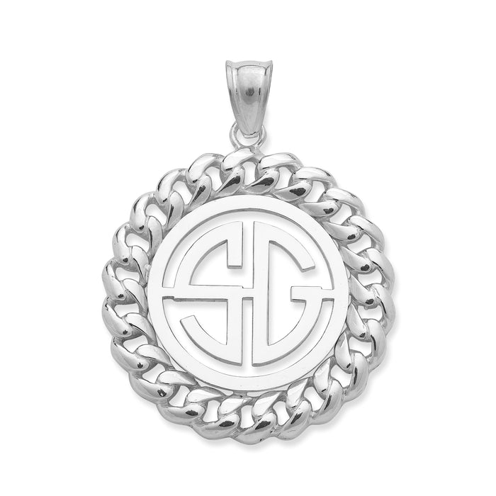 Monogram with Initials 925 Sterling Silver Pendant
