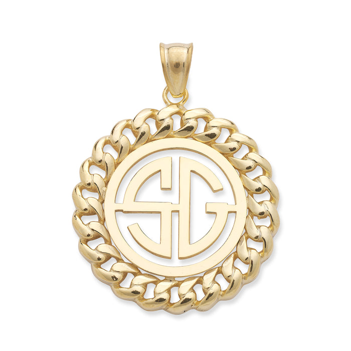 Monogram with Initials Gold Pendant