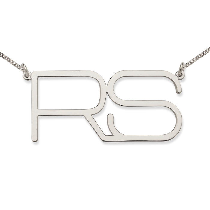 Modern Initials 925 Sterling Silver Necklace