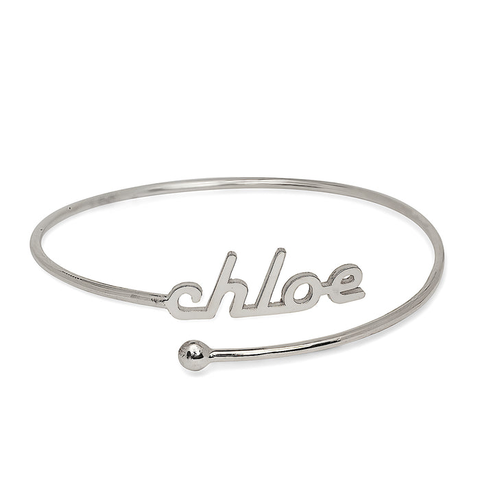Fancy .925 Sterling Silver Name Bangle
