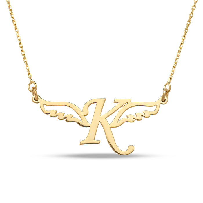 Wings Initial Gold Necklace
