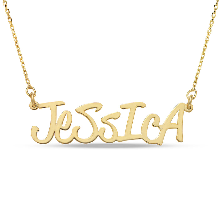 Freestyle Letters Gold Nameplate Necklace