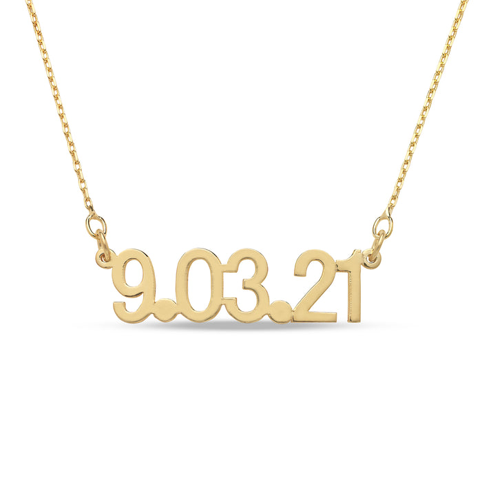 Numeral Gold Nameplate Necklace