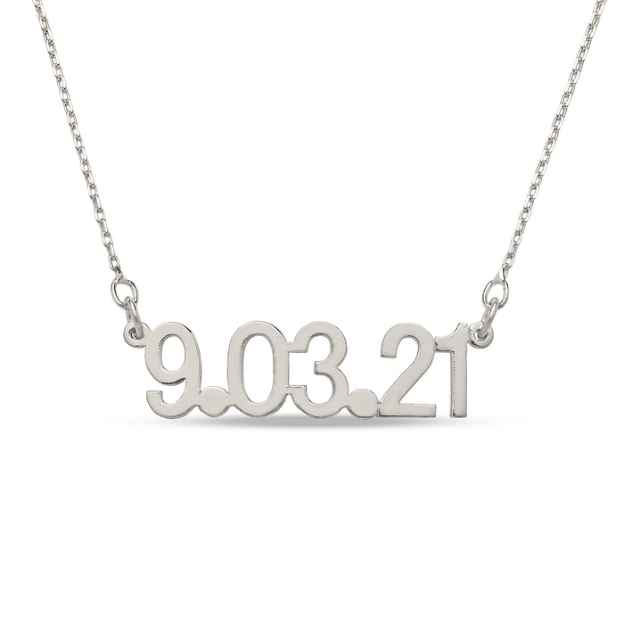 Numeral 925 Sterling Silver Nameplate Necklace