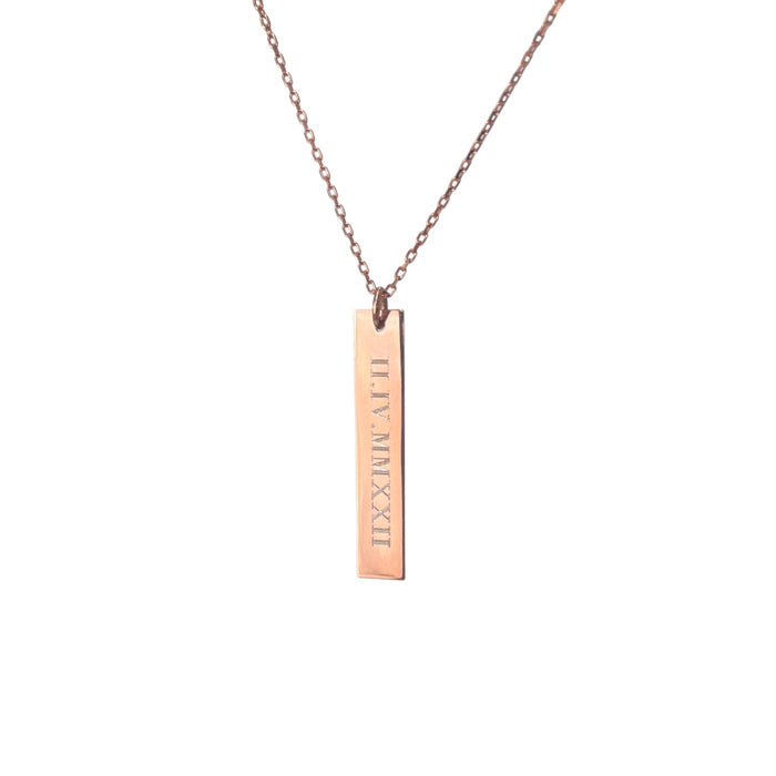 14K Gold Roman Numeral Date Bar Necklace. kays jewelery, jewelery store, jewelery store near me, jewelery near me, jareds jewelery, jareds jewelery, jewelery sale, nameplate necklace, bar pendant with name, bar pendant with name, name necklace, gold chains for men, gold chains, mens necklaces, nameplate necklace, jewelery store in Brooklyn. 