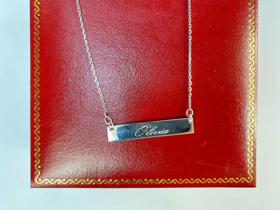 Sterling Silver .925 Bar Necklace