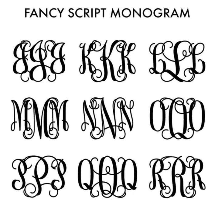 Monogram Gold Necklace Fancy Script Small