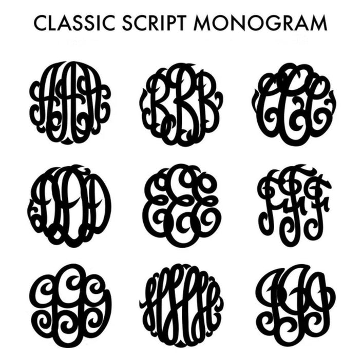 Monogram Gold Necklace Classic Script Large