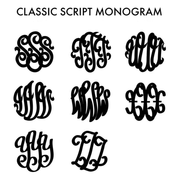 Small Classic Script Monogram. 925 Sterling Silver Necklace