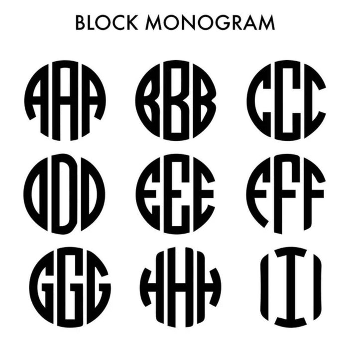 Block Three Initial Gold Monogram Necklace Medium