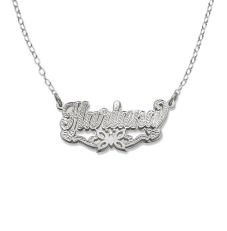 925 Sterling Silver Butterfly Necklace Double Nameplate Necklace Silver Jewelry Personalized Necklace Silver Nameplate Butterfly Nameplate Necklace Custom Name Jewelry High-Quality Silver Necklace Women's Jewelry Customizable Jewelry Unique Personalized Gift Fine Silver Necklace Double Butterfly Necklace Fashion Accessories Name Engraved Necklace Personalized Silver Jewelry Elegant Silver Necklace Sterling Silver Custom Necklace Butterfly Themed Jewelry.