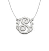 Script Monogram Initial. 925 Sterling Silver Necklace