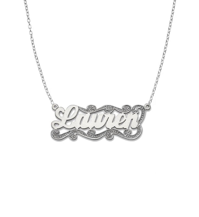 Script Single 925 Sterling Silver Nameplate Necklace