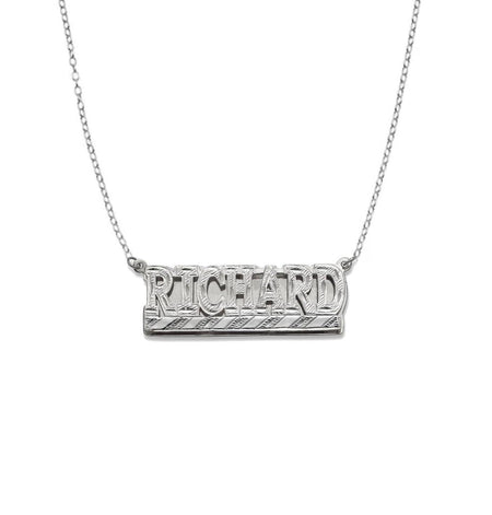Block 925 Sterling Jewelry Silver Double Nameplate Necklace
