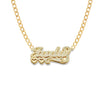Two Hearts Design Gold Double Nameplate Necklace