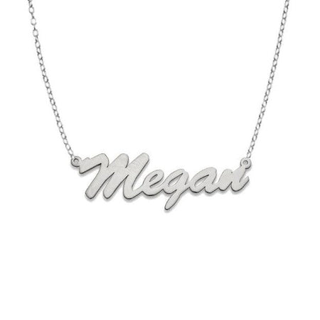Thin Cursive 925 Sterling Silver Nameplate Necklace
