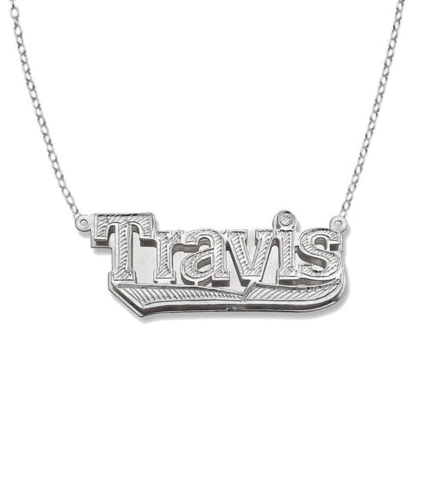 Silver 925 Sterling Silver Double Nameplate Necklace