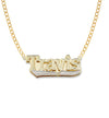 Gold Double Jewelry Nameplate Necklace - Bargain Bazaar Jewelry