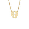 Block Three Initial Gold Monogram Necklace Medium - Bargain Bazaar Jewelry