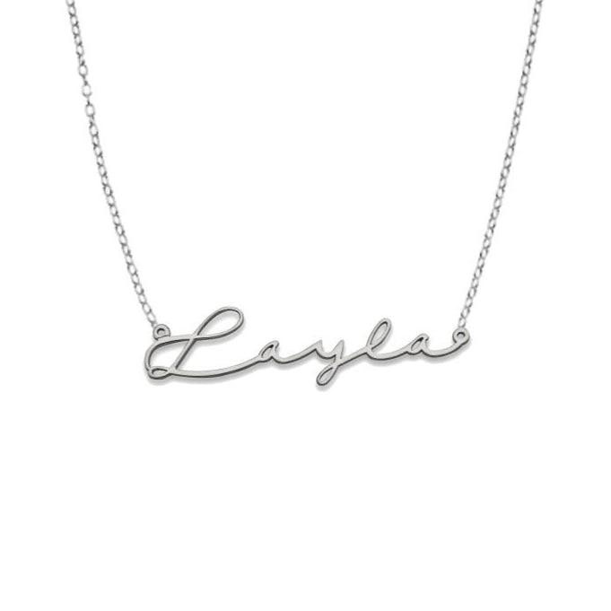 Signature 925 Sterling Silver Nameplate Necklace