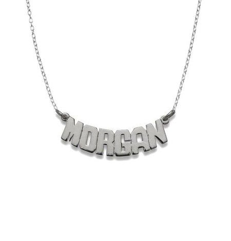 Curb Block 925 Sterling Silver Nameplate Jewelry Necklace
