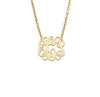 Monogram Gold Necklace Fancy Script Large - Bargain Bazaar Jewelry