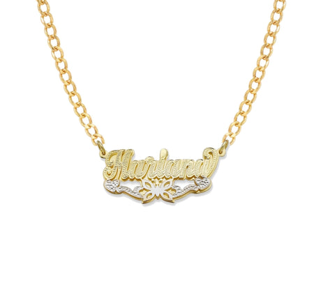 Butterfly Double Nameplate Jewelry Necklace - Bargain Bazaar Jewelry