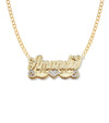 Heart Gold Double Nameplate Necklace - Bargain Bazaar Jewelry