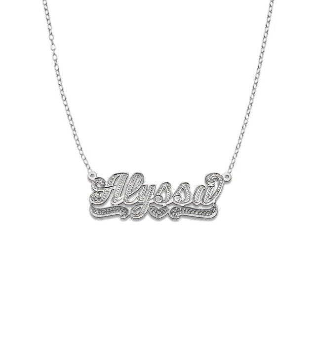 Heart Script 925 Sterling Silver Nameplate Necklace - Bargain Bazaar Jewelry