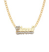 Two Hearts Gold Double Nameplate Necklace