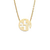 Block Three Initial Gold Monogram Necklace Large - Bargain Bazaar Jewelry