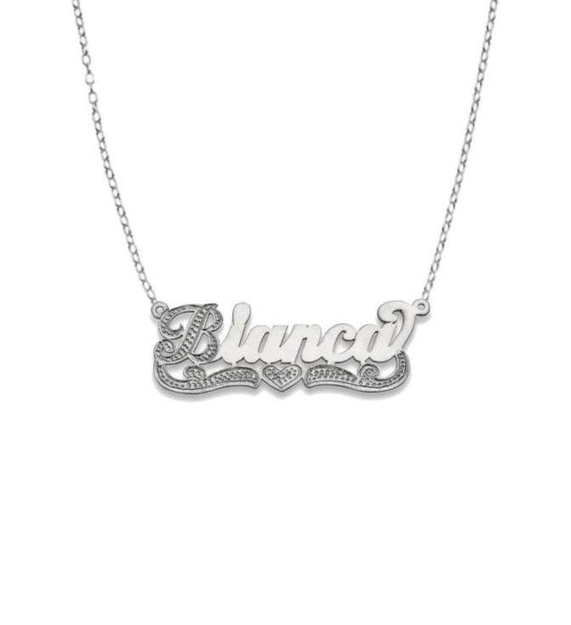 Heart Script 925 Sterling Silver Nameplate Necklace