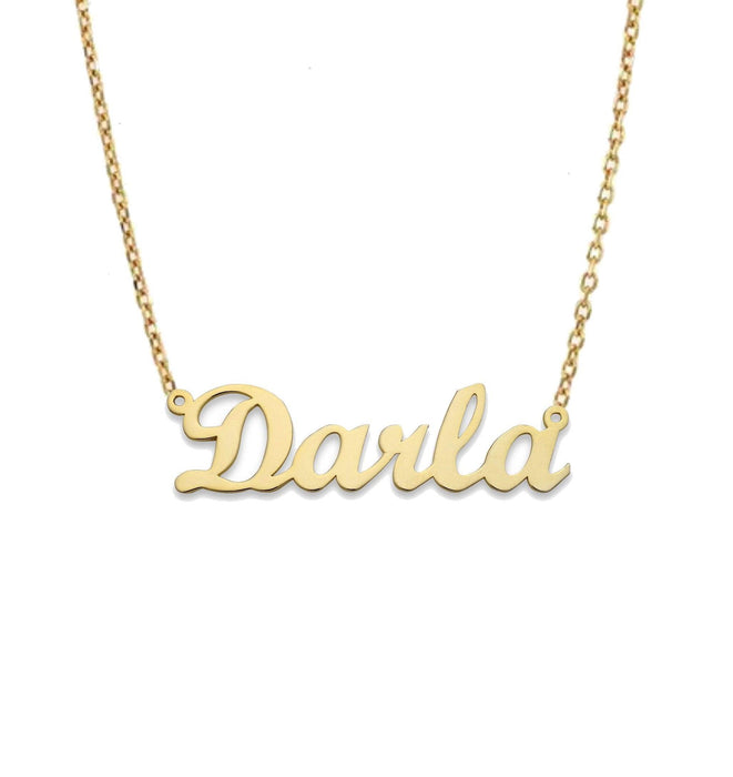 Classic Style Gold Nameplate Jewelry Necklace