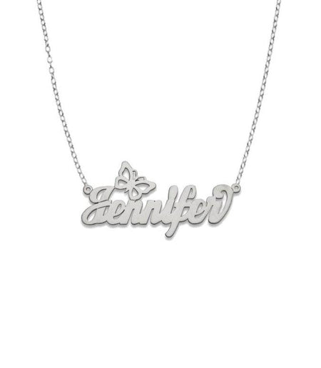 Butterfly 925 Sterling Silver Jewelry Nameplate Necklace