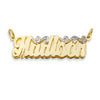 Script Gold Double Nameplate Necklace