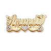 Heart Gold Double Nameplate Necklace