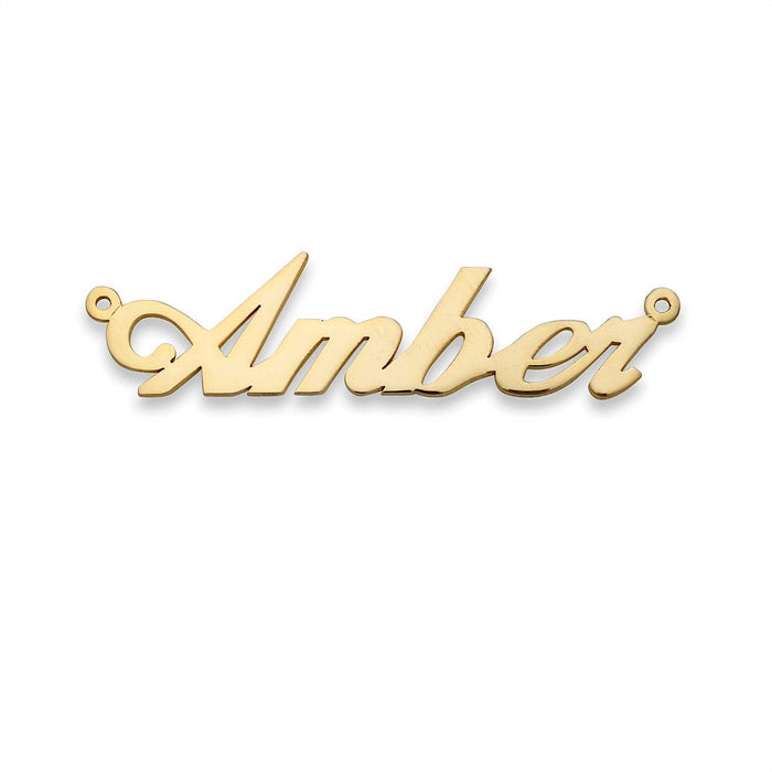 Modern Script Gold Nameplate Necklace