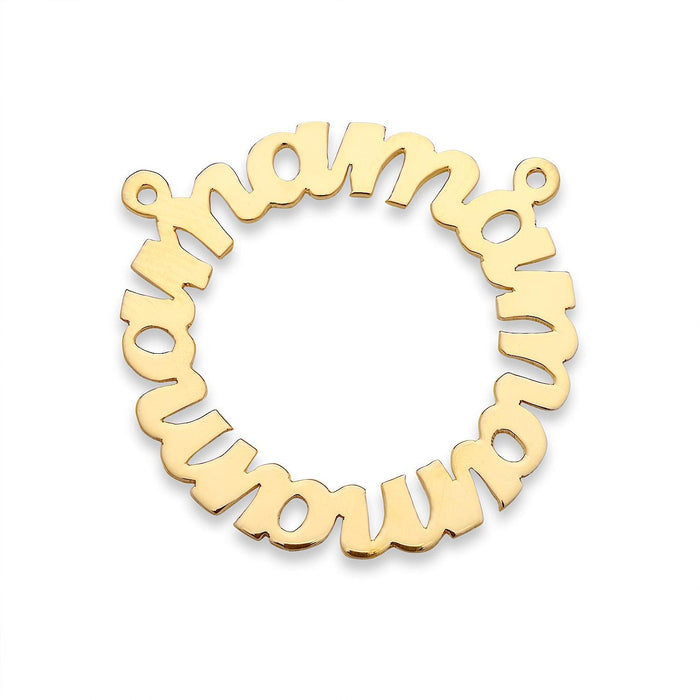 Script Round Monogram Necklace - Mama