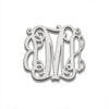 Small Fancy Script Monogram. 925 Sterling Silver Necklace