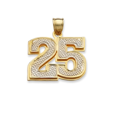 Number Gold Double Plate Pendant