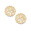Monogram Stud Gold Earrings