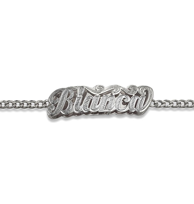 Personalized 925 Sterling Silver Double Nameplate Bracelet 7
