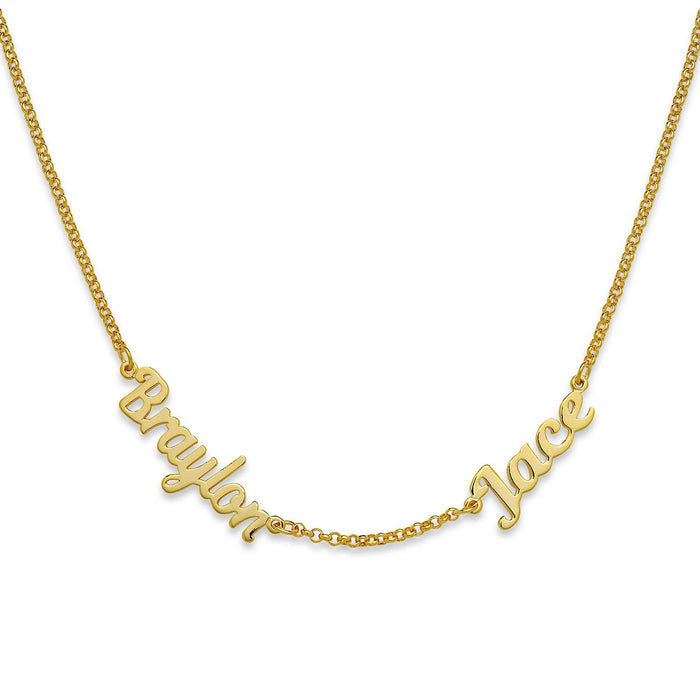 Gold 2 Name Jewelry Necklace
