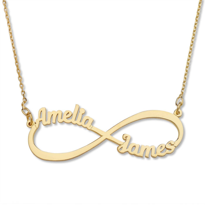 Gold Jewelry Infinity Two Name Nacklace