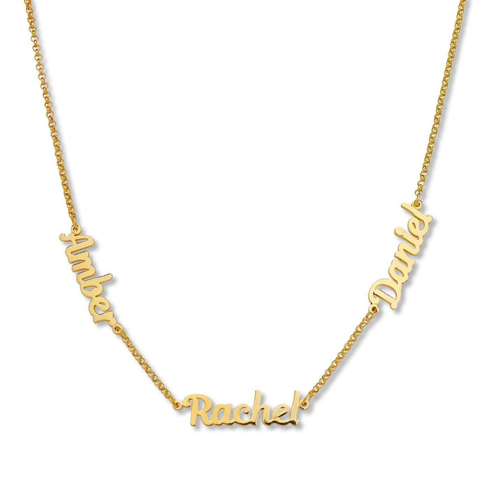 Gold 3 Name Jewelry Necklace