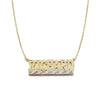Block Gold Double Nameplate Diamond Cut Necklace