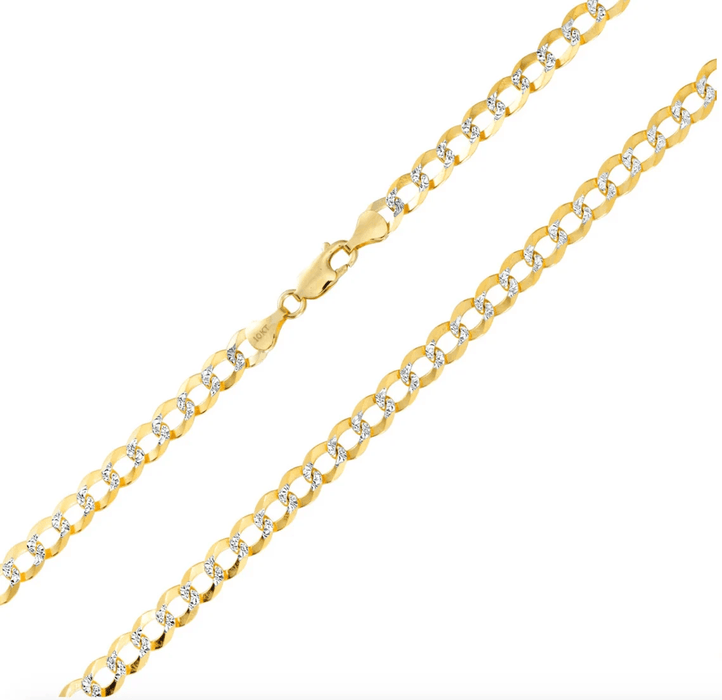 10K Gold 5mm Diamond Jewelry Cut Cuban Link Chain